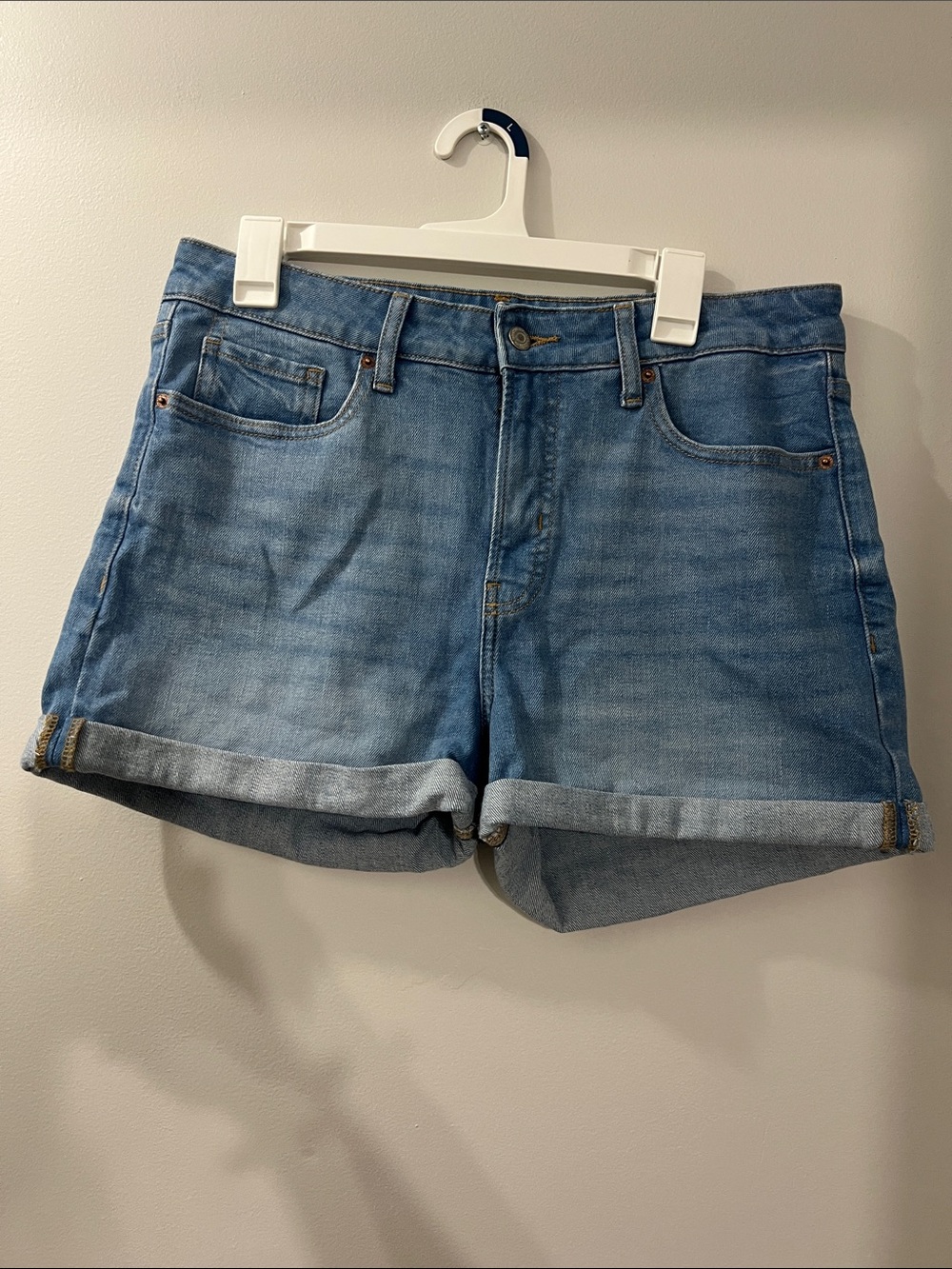 Old Navy Medium Blue Cuffed Denim Jean Shorts